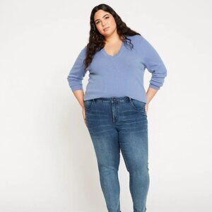 Seine Mid Rise Skinny Jeans 27 Inch Distressed Blue EUC